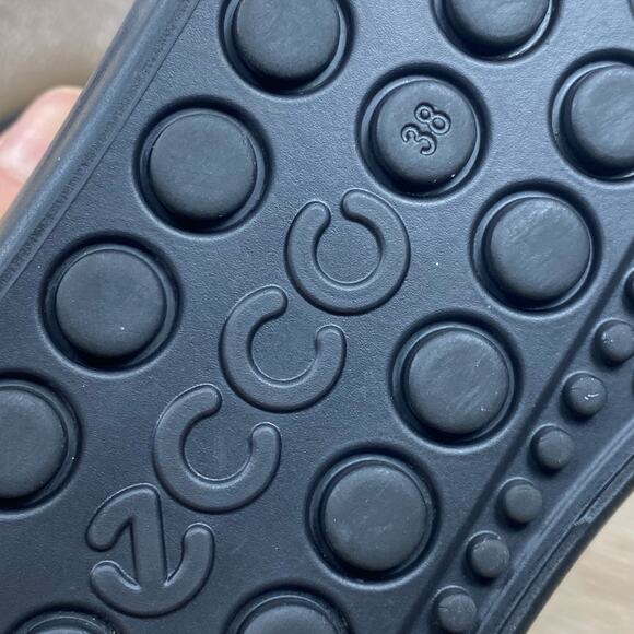 ECCO Soft Metallic Gold Leather Casual Sneakers EU 38 US 7-7.5 Lace-Up Bronze - Picture 8 of 13